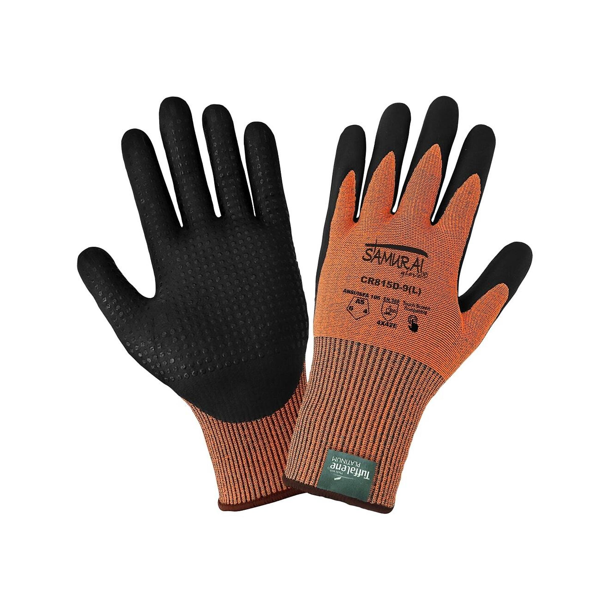 Global Glove 18ga UHMWPE. Nitrile Dots, A5 Cut Resist TS Gloves -12 Pairs